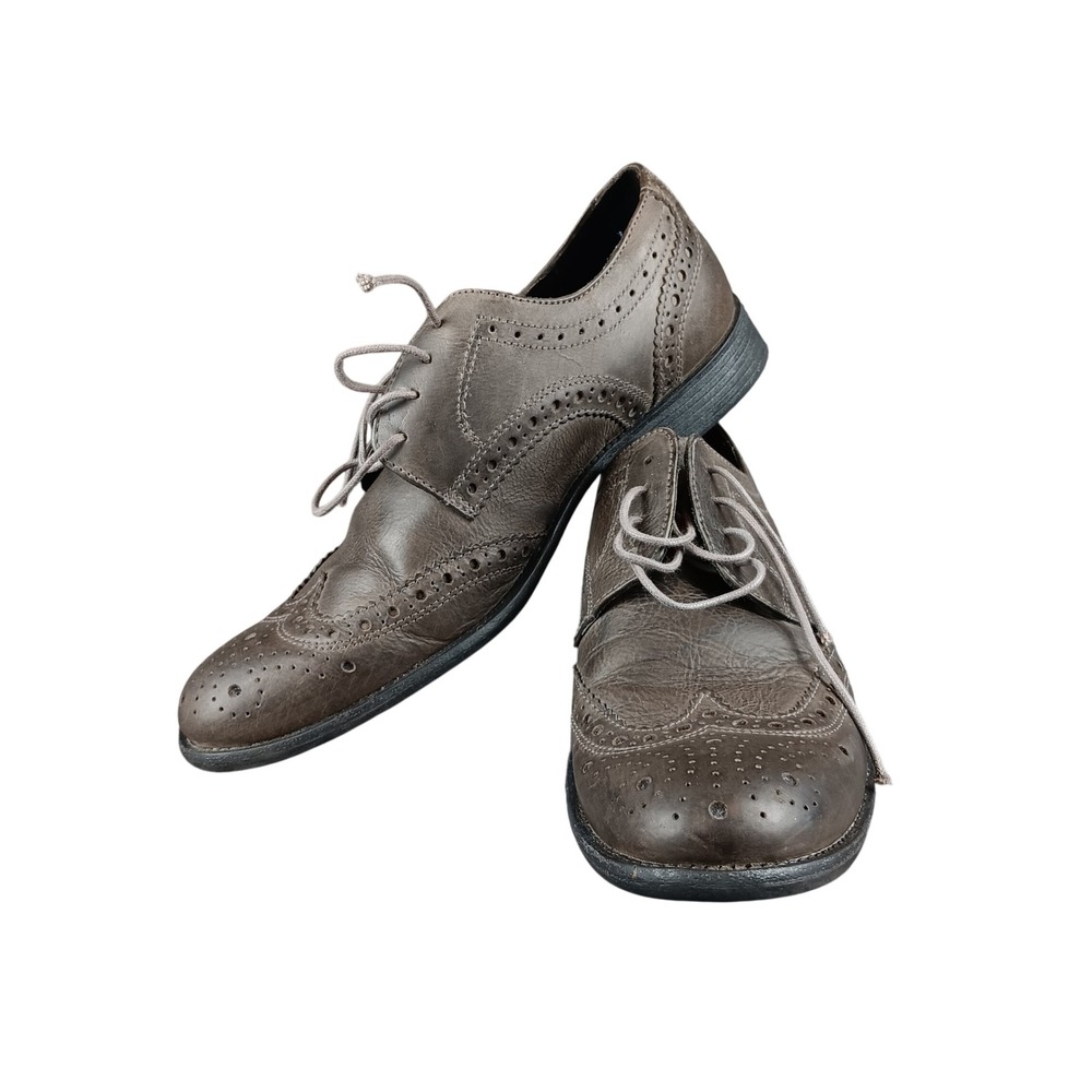 Steve Madden Neville Wingtip Brogue Oxfords Dress Shoes Men 7 Grey Leather‎